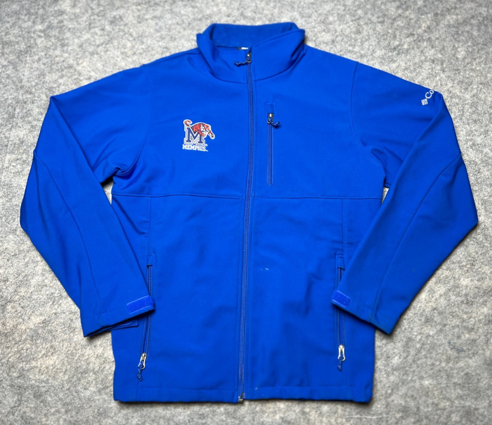 Colombia Memphis Tigers Blue Full Zip Jacket 100% Polyester Size Medium